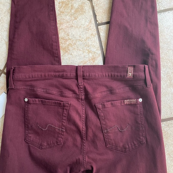 7 FOR ALL MANKIND Slimming Slim Jeans Burgundy - Picture 2 of 2